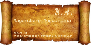 Mayersberg Augusztina névjegykártya
